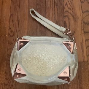 Alexander Wang | White Leather Stingray Wristlet Clutch